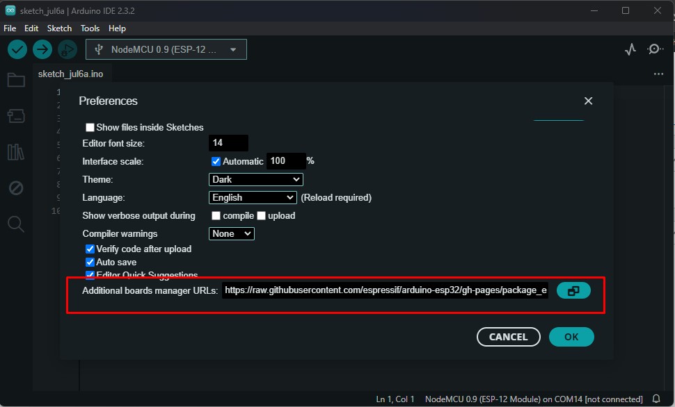 Arduino-IDE-File-Preferences-links